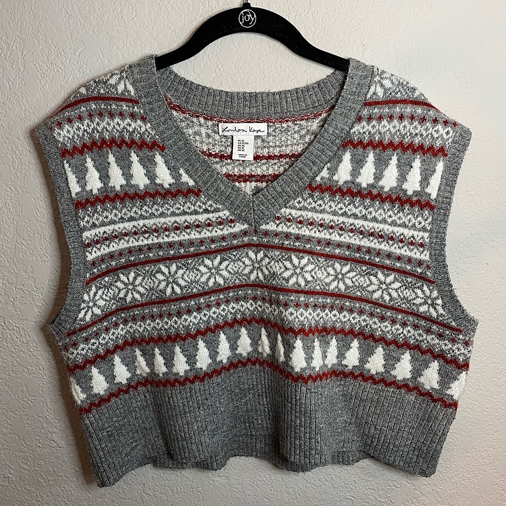 Cropped Christmas sweater vest